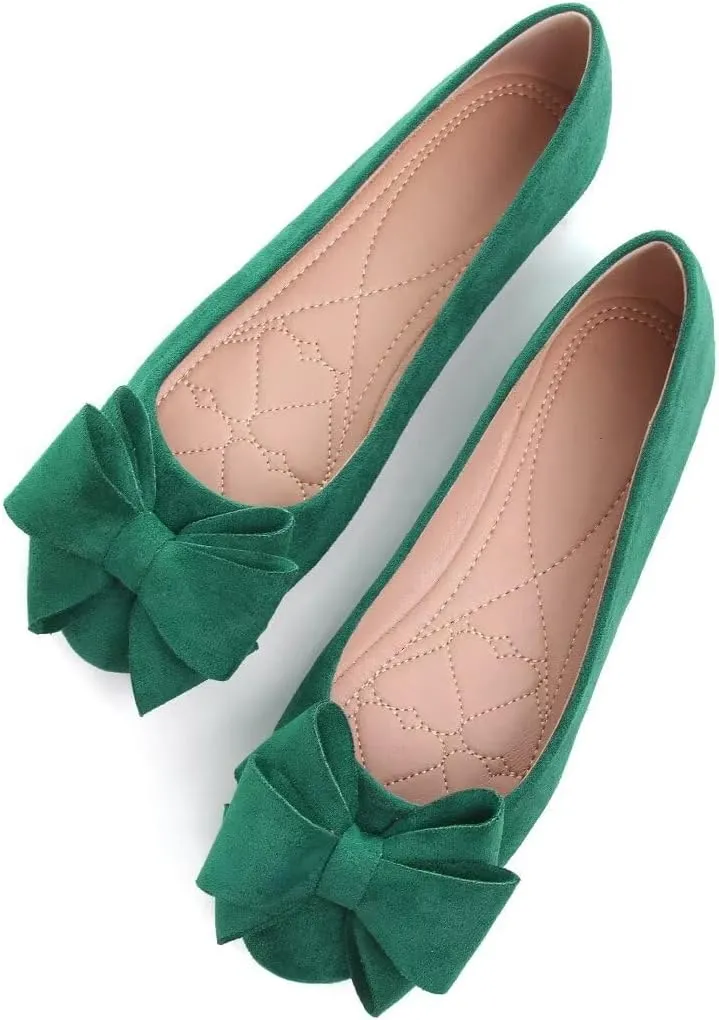 Stunner Women's Dress Flats Cute Round Toe Bowknot Flats Comfortable Ballet Flats Casual Slip On Flat Shoes