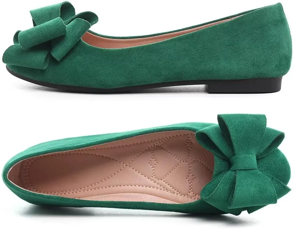 Stunner Women's Dress Flats Cute Round Toe Bowknot Flats Comfortable Ballet Flats Casual Slip On Flat Shoes