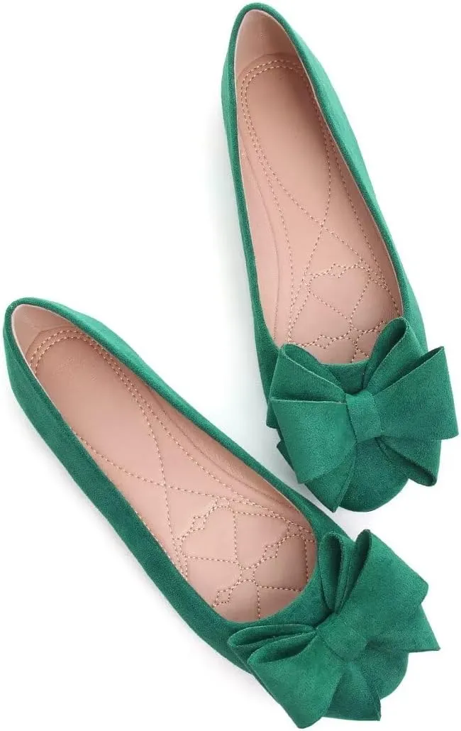 Stunner Women's Dress Flats Cute Round Toe Bowknot Flats Comfortable Ballet Flats Casual Slip On Flat Shoes