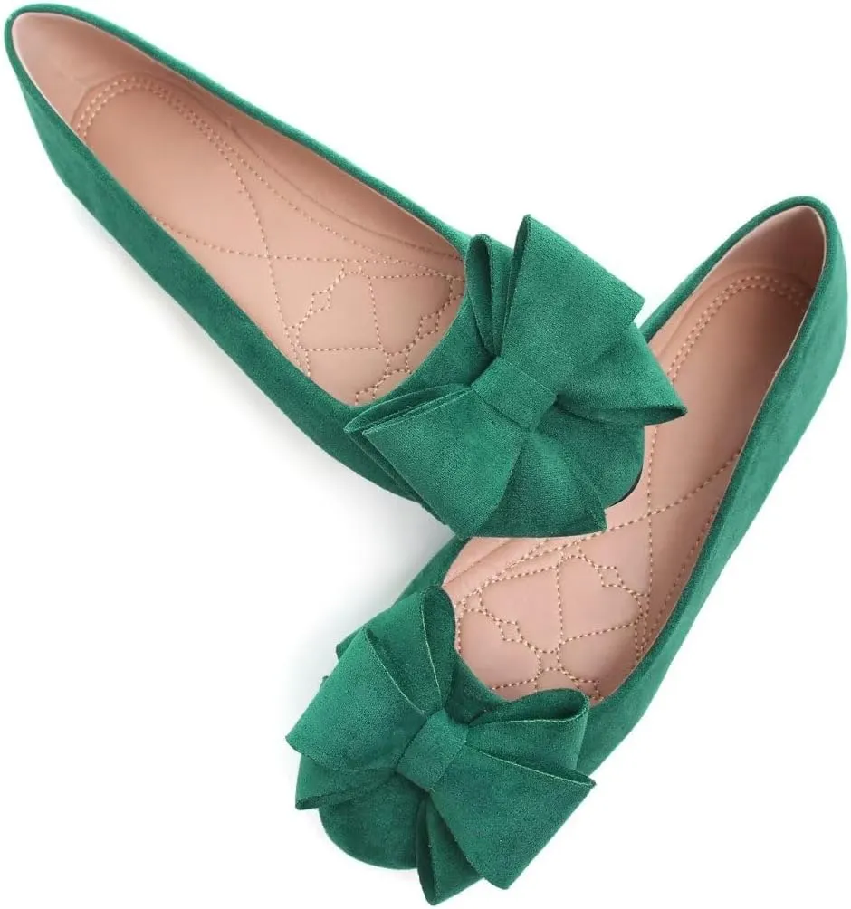 Stunner Women's Dress Flats Cute Round Toe Bowknot Flats Comfortable Ballet Flats Casual Slip On Flat Shoes