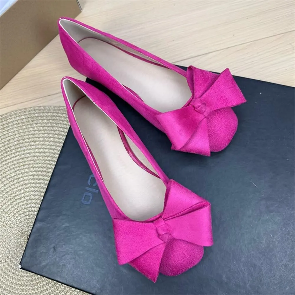 Stunner Women's Flats Comfortable Square Toe Bowknot Ballet Flats Cute Slip On Wedding Party Dressy Flats