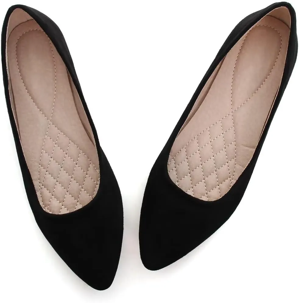 Stunner Women's Flats Fashion Pointed Toe Flats Comfortable Ballet Flats Solid Casual Slip On Flats