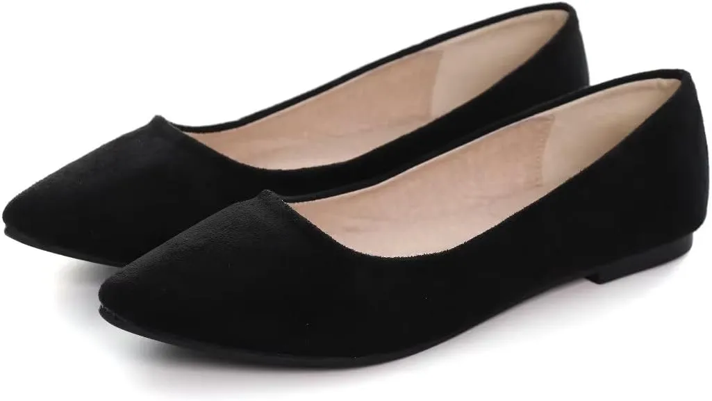 Stunner Women's Flats Fashion Pointed Toe Flats Comfortable Ballet Flats Solid Casual Slip On Flats