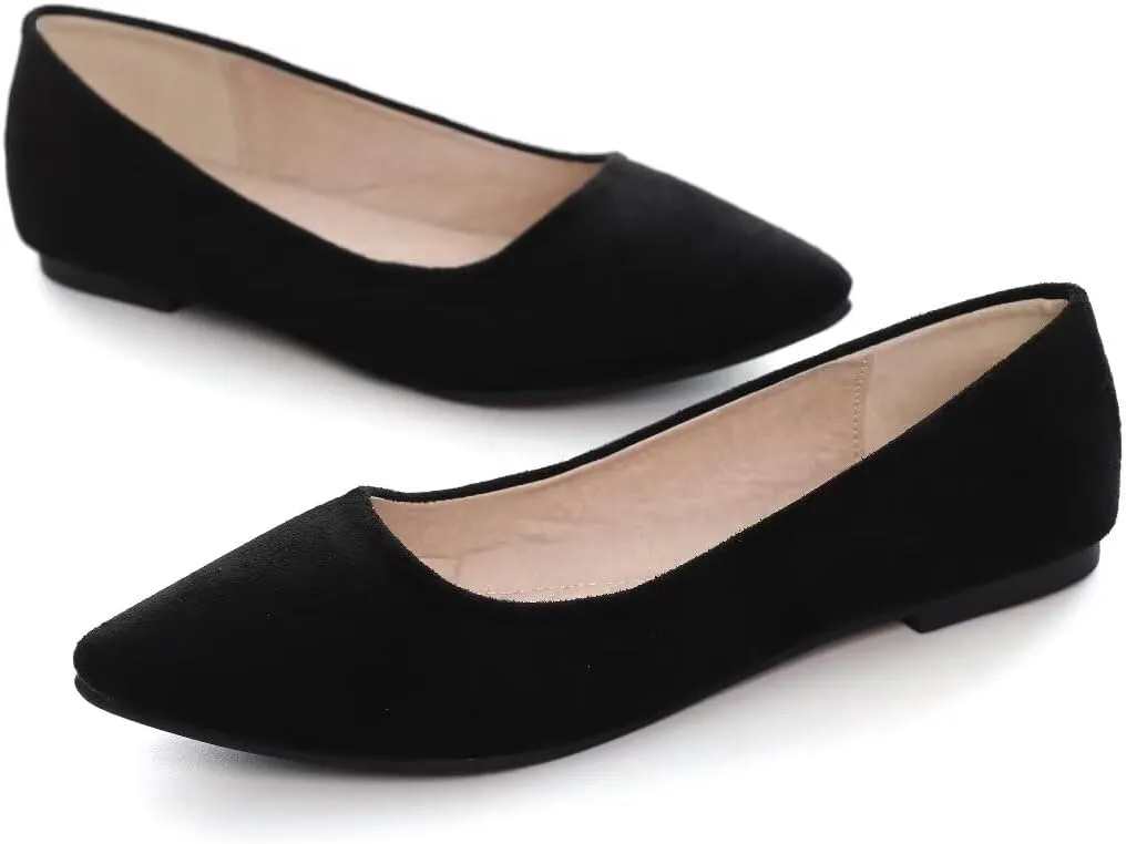 Stunner Women's Flats Fashion Pointed Toe Flats Comfortable Ballet Flats Solid Casual Slip On Flats