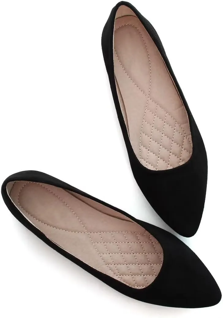 Stunner Women's Flats Fashion Pointed Toe Flats Comfortable Ballet Flats Solid Casual Slip On Flats