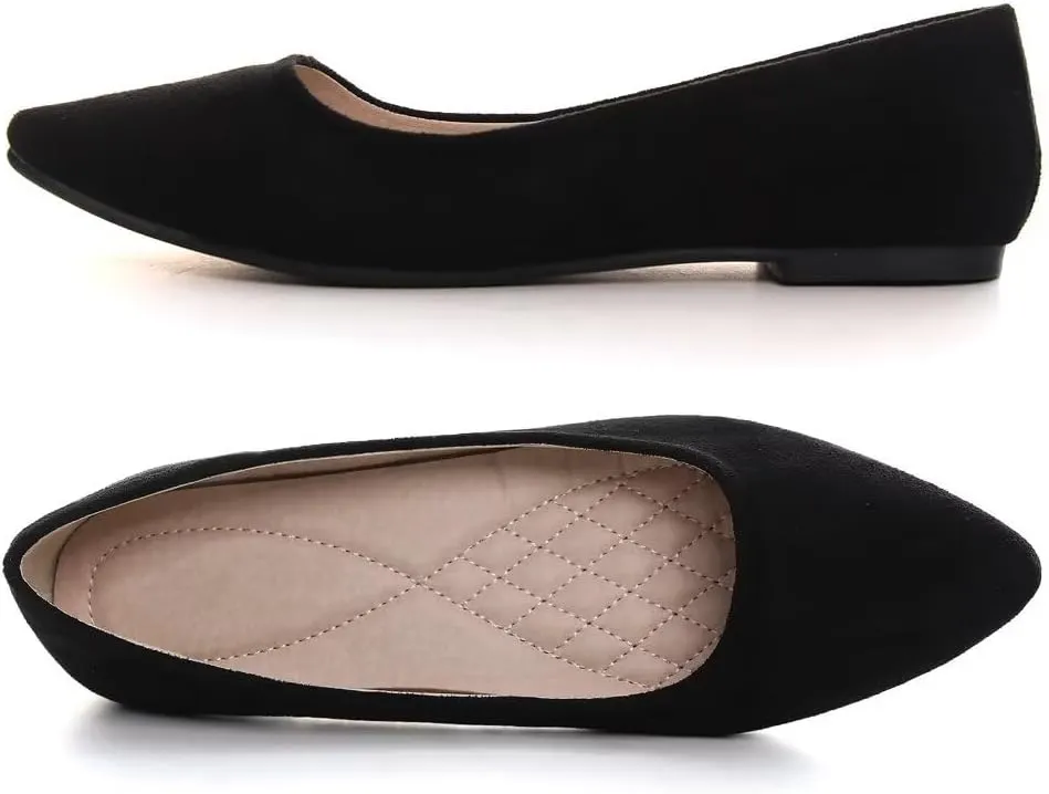 Stunner Women's Flats Fashion Pointed Toe Flats Comfortable Ballet Flats Solid Casual Slip On Flats