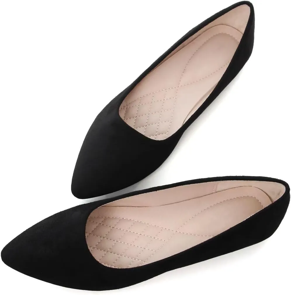 Stunner Women's Flats Fashion Pointed Toe Flats Comfortable Ballet Flats Solid Casual Slip On Flats