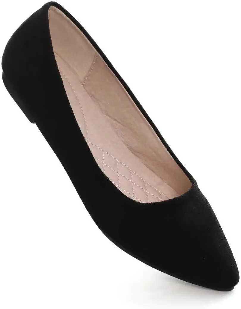 Stunner Women's Flats Fashion Pointed Toe Flats Comfortable Ballet Flats Solid Casual Slip On Flats