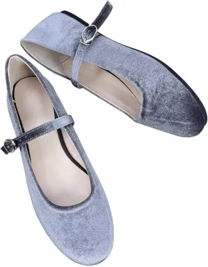 Stunner Women's Mary Jane Flats Fashion Round Toe Ballet Flats Comfortable Ankle Strap Flats Slip On Dress Flats