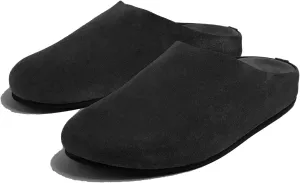 Suede Clogs for Women Soft Cork Footbed Leather Mules Round Toe Casual Slip-on Mule Shoes