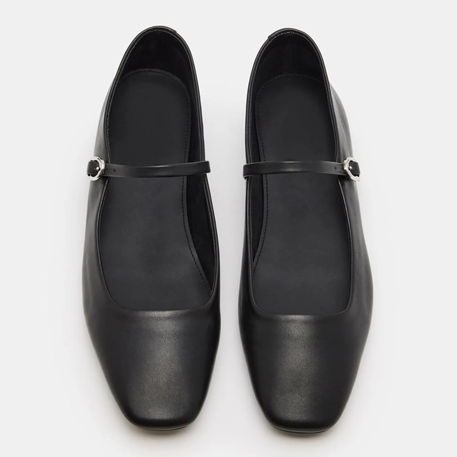 Suede Leather Ballet Flats Shoes for Women Cute Square Toe Slip On Mary Jane Flats Comfy Ballerina Flat Shoes Causal Daily Shoes with Strap