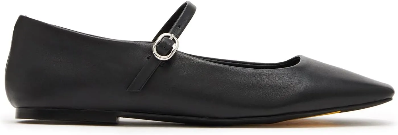Suede Leather Ballet Flats Shoes for Women Cute Square Toe Slip On Mary Jane Flats Comfy Ballerina Flat Shoes Causal Daily Shoes with Strap