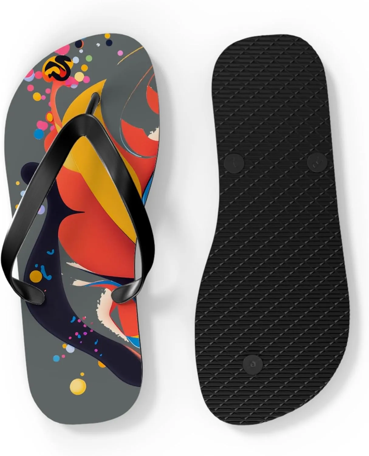 Summer Vibes Personalized Flip Flops, Beach Sandals, Slip-On Summer Shoes, Custom Design Footwear, Vacation Essentials