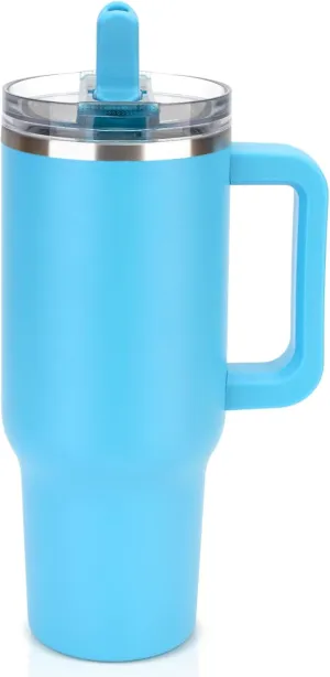 Sursip 40 oz Tumbler with Handle and Flip Straw, 100% Leakproof Lid Insulated Cup Stainless Steel Water Bottle for Cold Drinks Travel Mug, BPA-Free, Dishwasher Safe