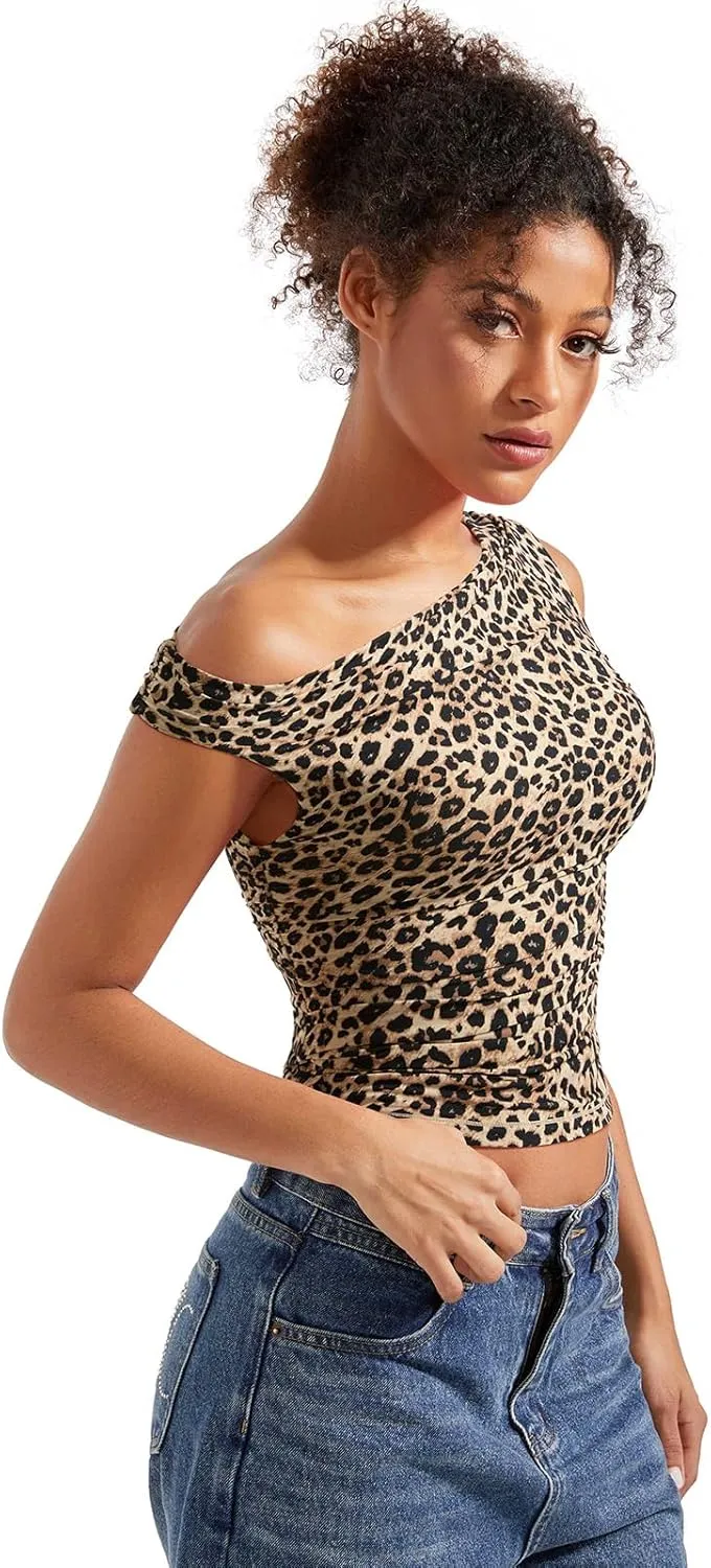 SUUKSESS Women Off Shoulder Tops Sleeveless Shirts Y2K Going Out Crop Tank Top