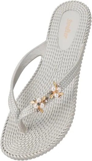 Swalker Metalli Man & Women's Flip Flop Sandal in Recyclable Rubber Sole with Non-Slip Pattern