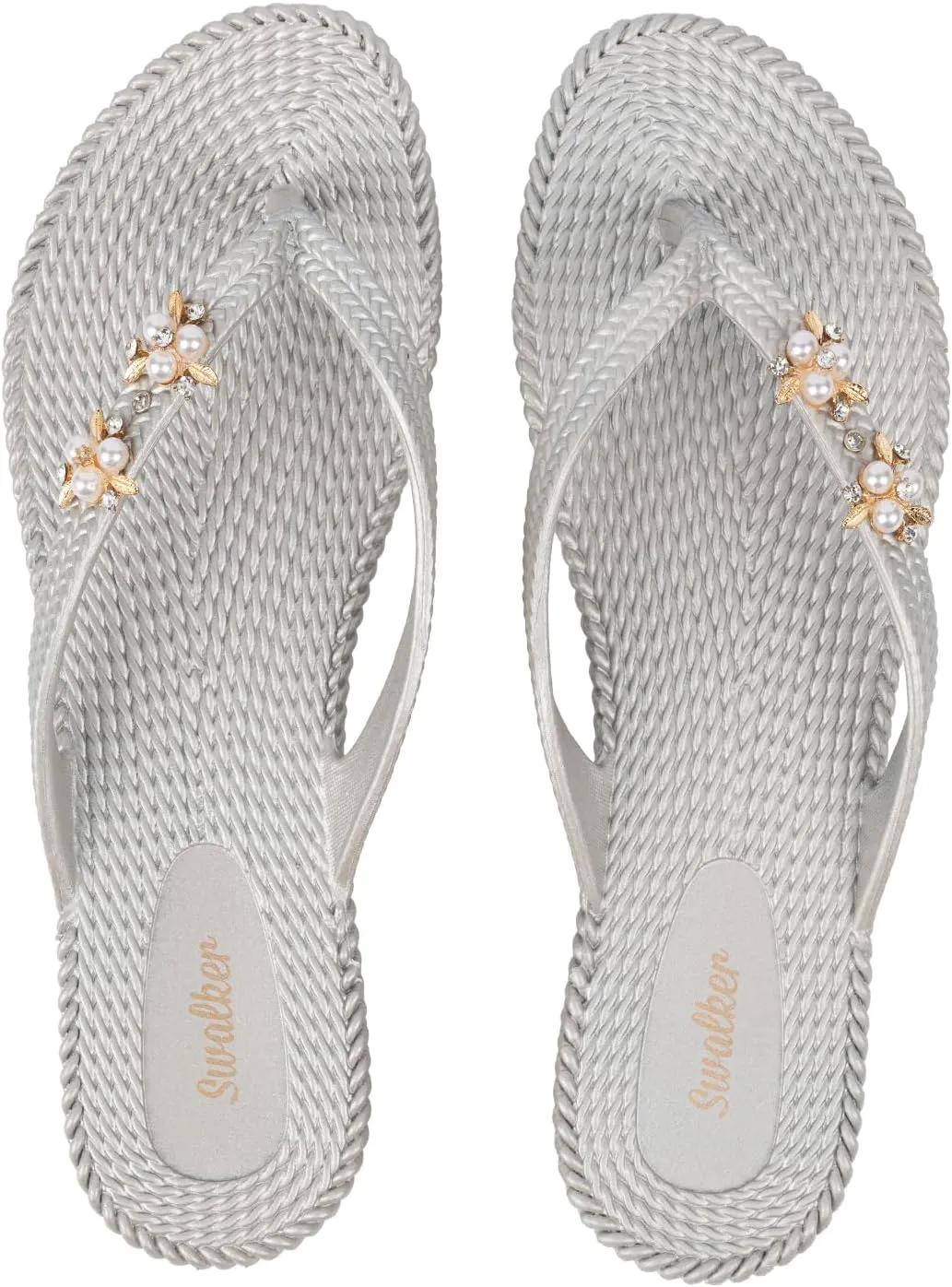 Swalker Metalli Man & Women's Flip Flop Sandal in Recyclable Rubber Sole with Non-Slip Pattern