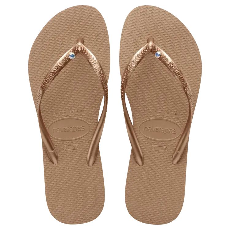 Swarovski crystal embellished flip flop - ROSE GOLD - 9/10