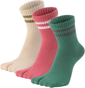 Tabi Socks Flip Flop Big Two Toe Split Athletic Crew Cotton 3 Pairs for Women Men Unisex