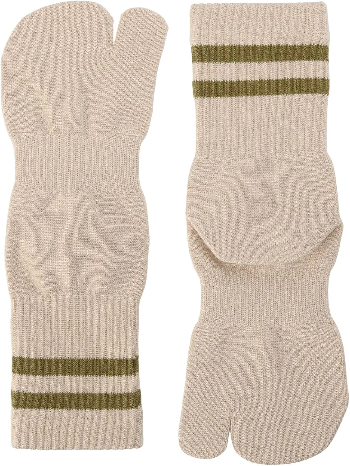 Tabi Socks Flip Flop Big Two Toe Split Athletic Crew Cotton 3 Pairs for Women Men Unisex