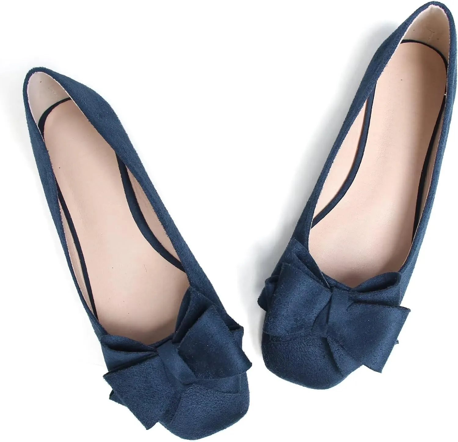 TANGNEST Women Cute Bowknot Flats Soft Slip On Dress Comfort Square Toe Flats