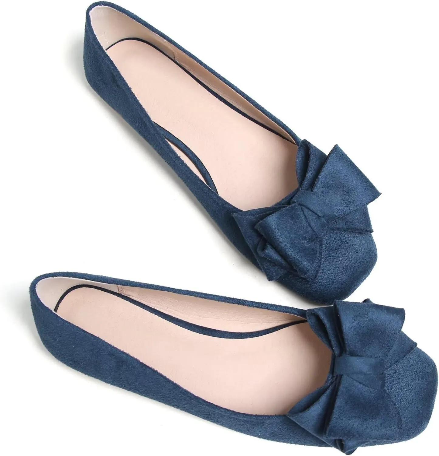 TANGNEST Women Cute Bowknot Flats Soft Slip On Dress Comfort Square Toe Flats