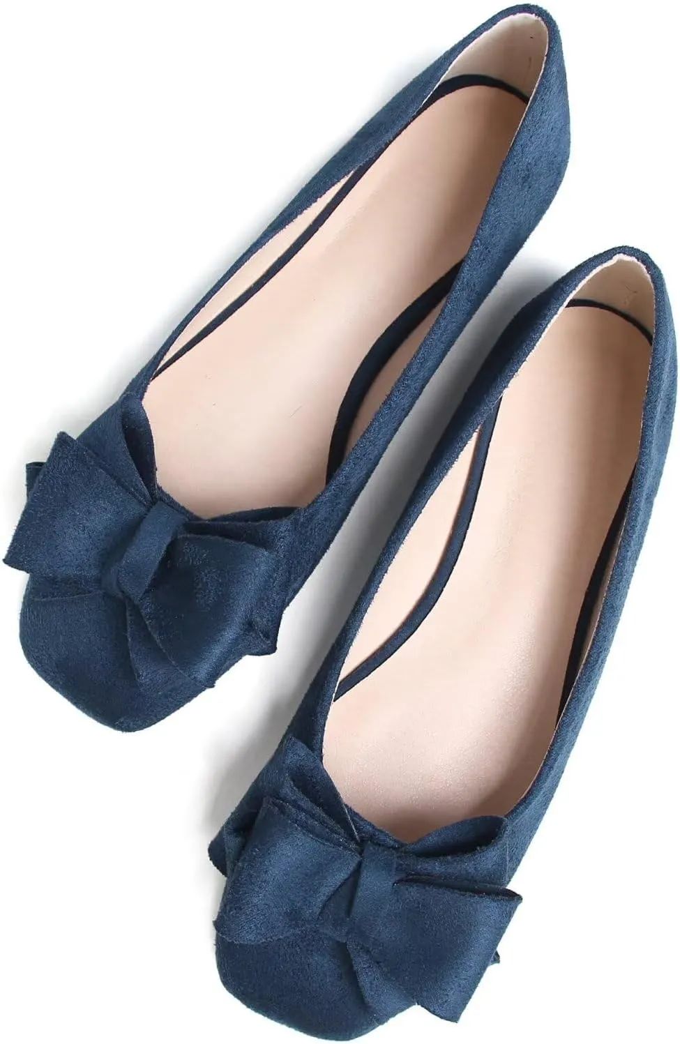 TANGNEST Women Cute Bowknot Flats Soft Slip On Dress Comfort Square Toe Flats
