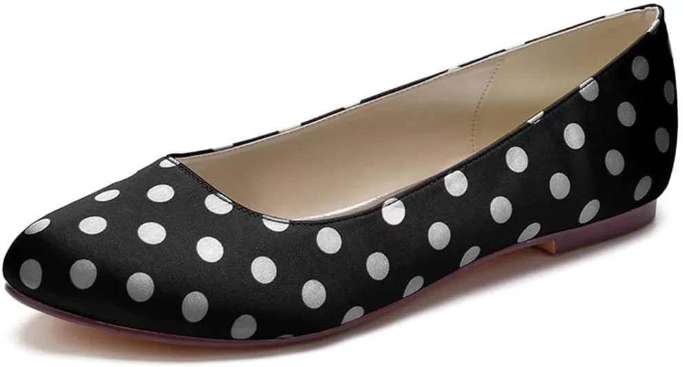 TarfiC Women's Soft Knit Round-Toe Ballet Flats - Comfortable Slip-On Shoes for Dress & Walking (Low Heel)