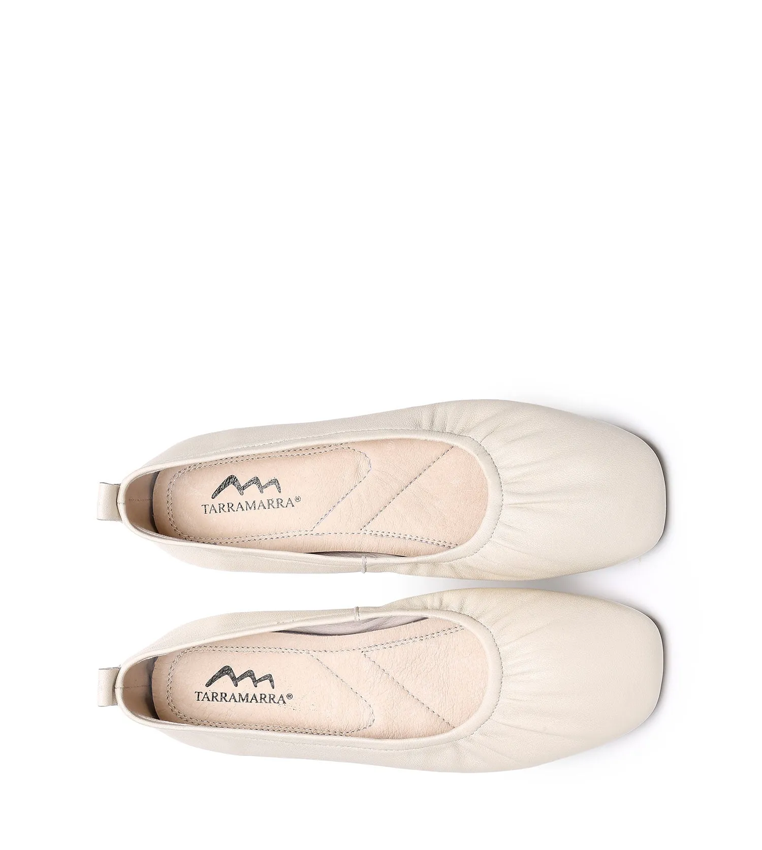 TARRAMARRA Square Toe Leather Ballet Flats Women Devora