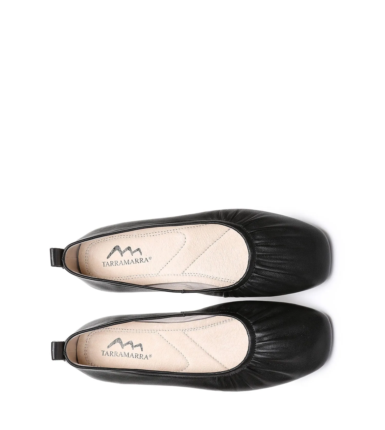 TARRAMARRA Square Toe Leather Ballet Flats Women Devora