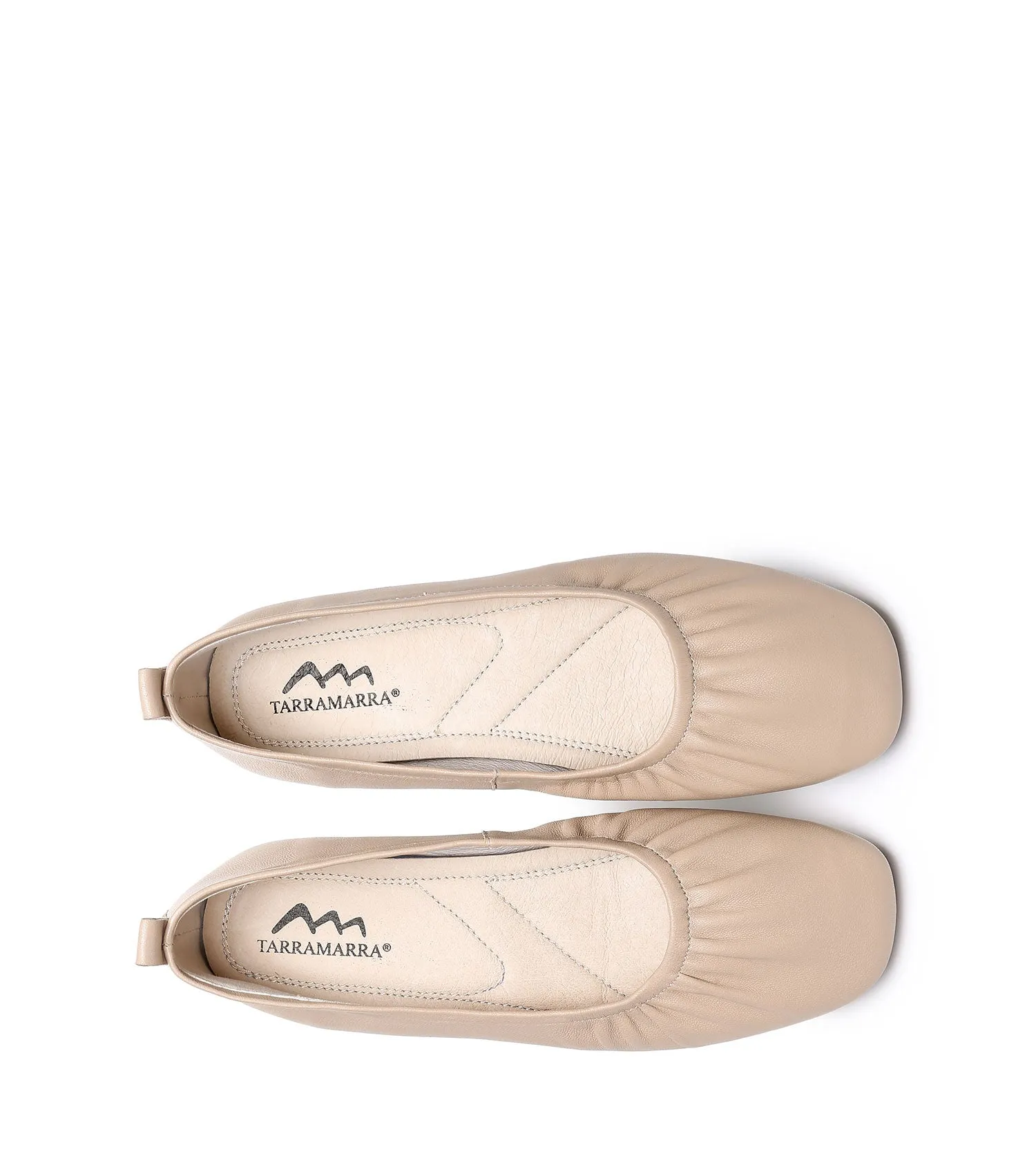 TARRAMARRA Square Toe Leather Ballet Flats Women Devora