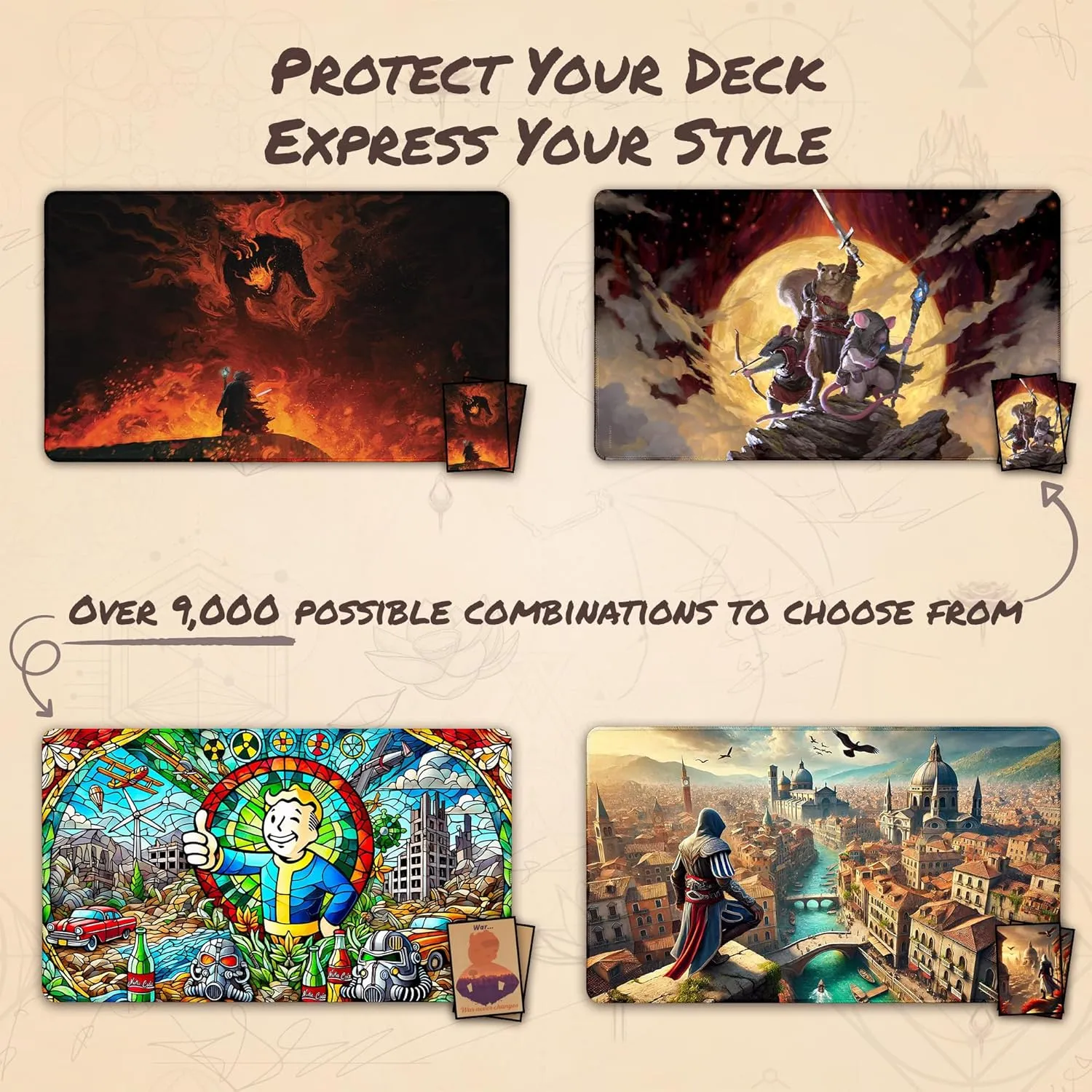 The Golden (Stitched) - MTG Playmat by Anato Finnstark, LOTR Lord of The Rings - Compatible with Magic The Gathering Playmat - Play MTG, YuGiOh, TCG - Play Mat Art Designs & Accessories