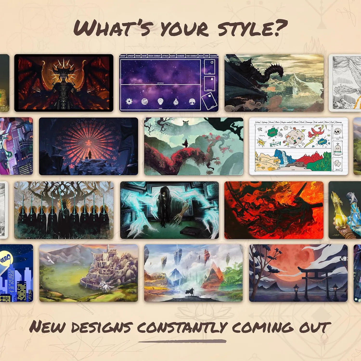 The Golden (Stitched) - MTG Playmat by Anato Finnstark, LOTR Lord of The Rings - Compatible with Magic The Gathering Playmat - Play MTG, YuGiOh, TCG - Play Mat Art Designs & Accessories