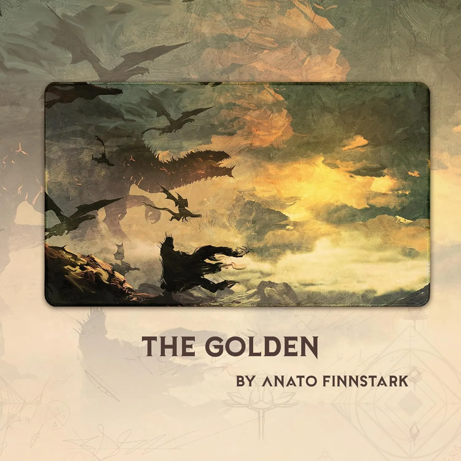 The Golden (Stitched) - MTG Playmat by Anato Finnstark, LOTR Lord of The Rings - Compatible with Magic The Gathering Playmat - Play MTG, YuGiOh, TCG - Play Mat Art Designs & Accessories