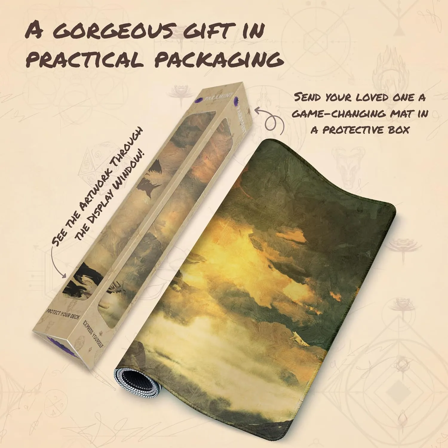 The Golden (Stitched) - MTG Playmat by Anato Finnstark, LOTR Lord of The Rings - Compatible with Magic The Gathering Playmat - Play MTG, YuGiOh, TCG - Play Mat Art Designs & Accessories