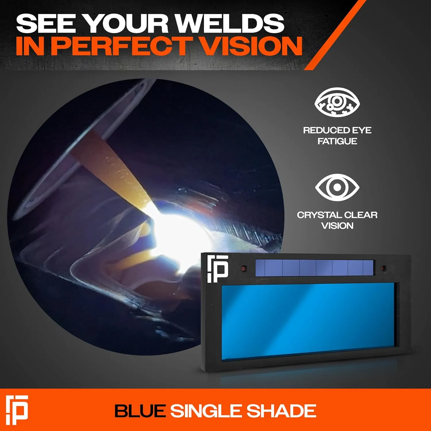 The Heir | HD Shade 10 Auto Darkening Welding Lens | Cool Blue Welding Lens 2x4 1/4 | Shade 10 Welding Lens Auto Darkening | Perfect for a Sugar Scoop Welding Hood or Pancake | Ridge Products