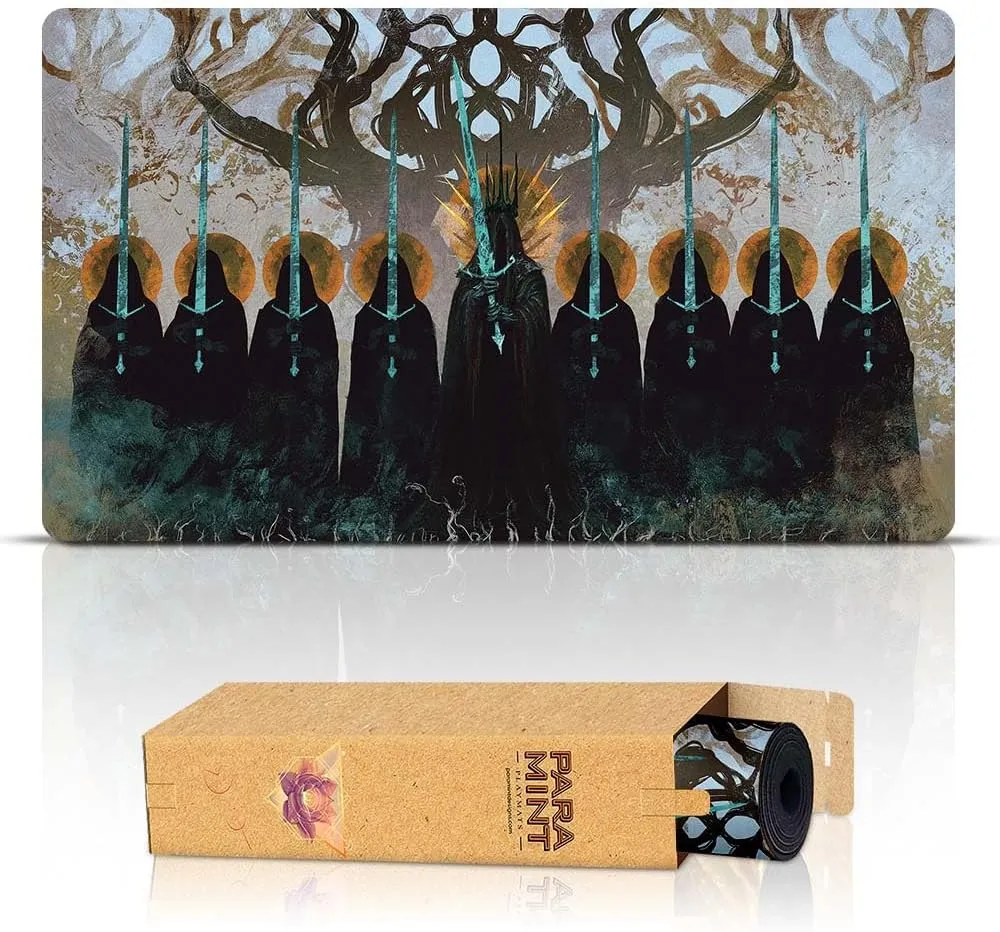 The Nine Black Riders (Stitched) - MTG Playmat by Anato Finnstark, LOTR Lord of the Rings - Compatible with Magic the Gathering Playmat - Play MTG, YuGiOh, TCG - Original Play Mat Art Designs