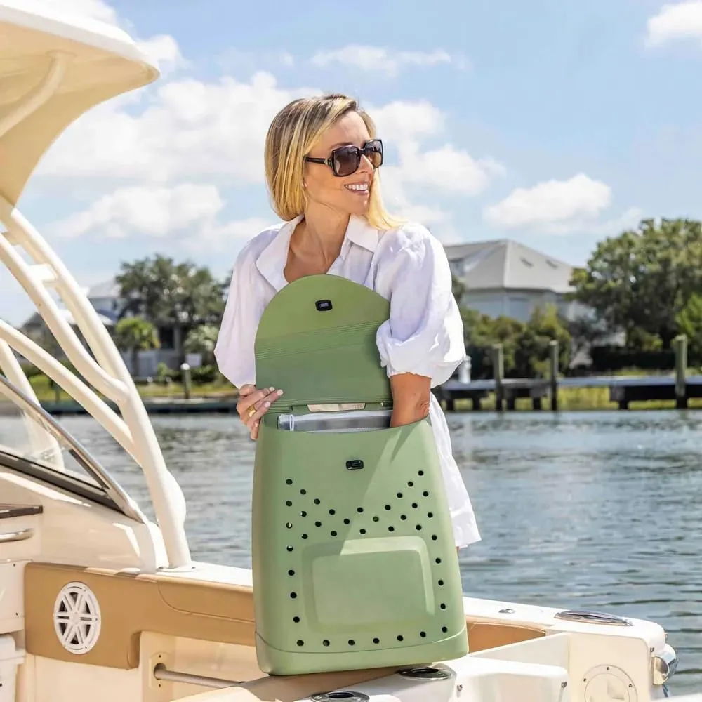 The Ultimate EVA Backpack | Washable, Lightweight and Durable | Zipper Pocket Dry Bag, For Beach, Pool, & Boat (Palmetto Green, Mini Woda Bag)