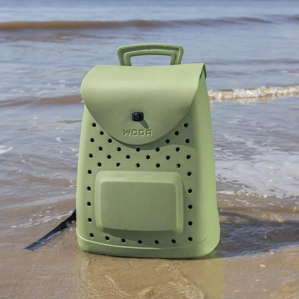 The Ultimate EVA Backpack | Washable, Lightweight and Durable | Zipper Pocket Dry Bag, For Beach, Pool, & Boat (Palmetto Green, Mini Woda Bag)