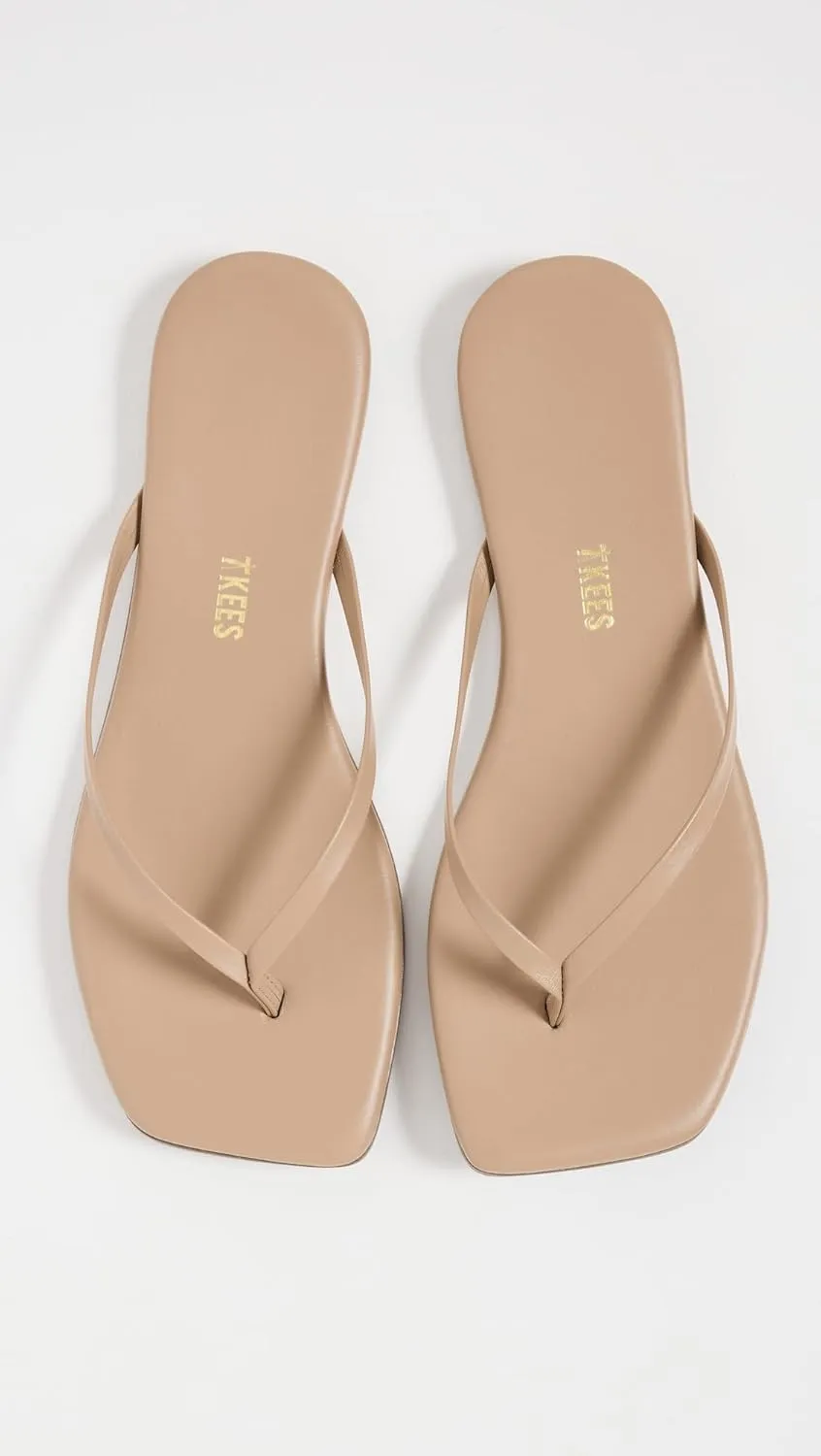 TKEES Women's Square Toe Lily Flip Flops