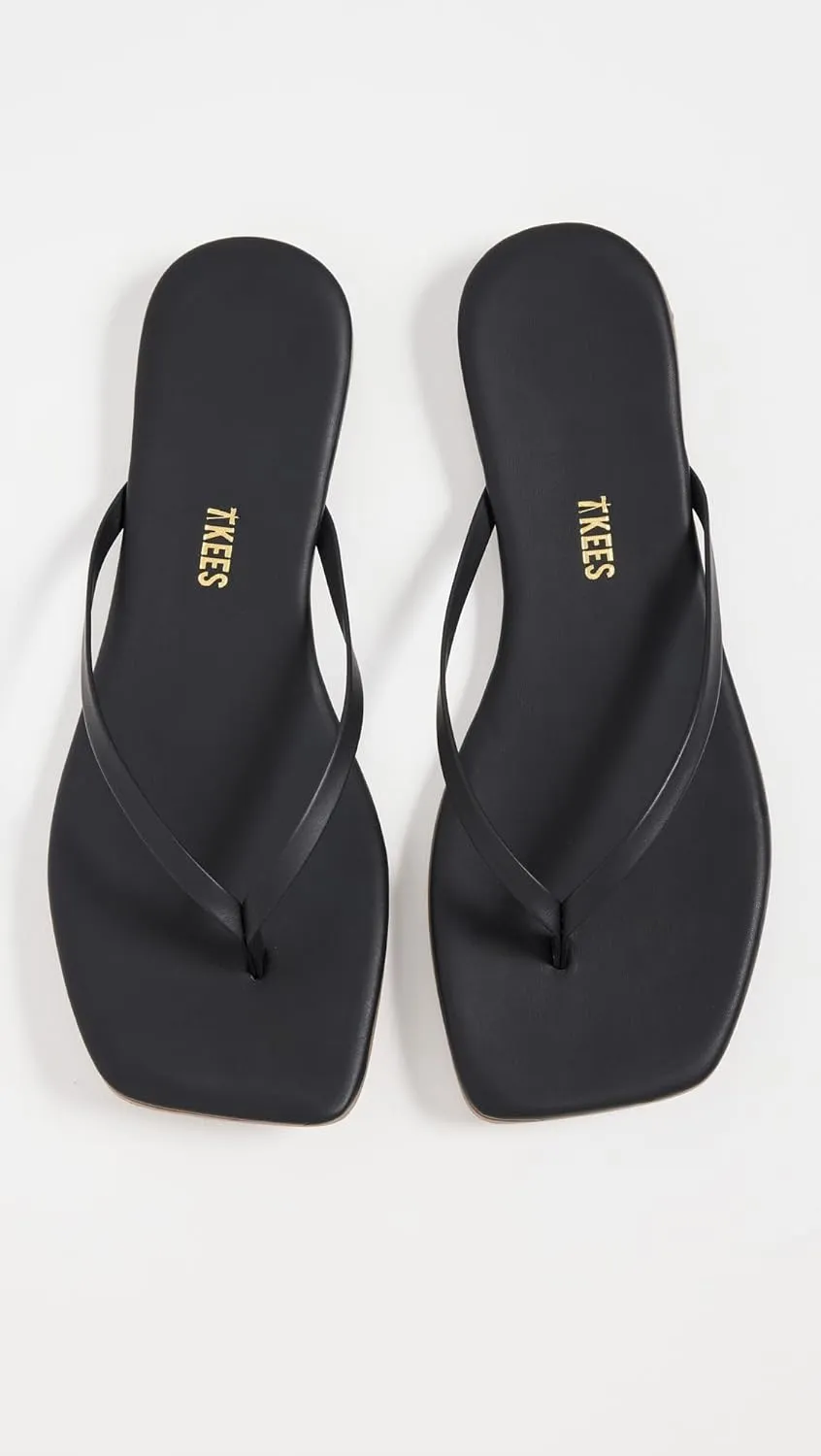 TKEES Women's Square Toe Lily Flip Flops