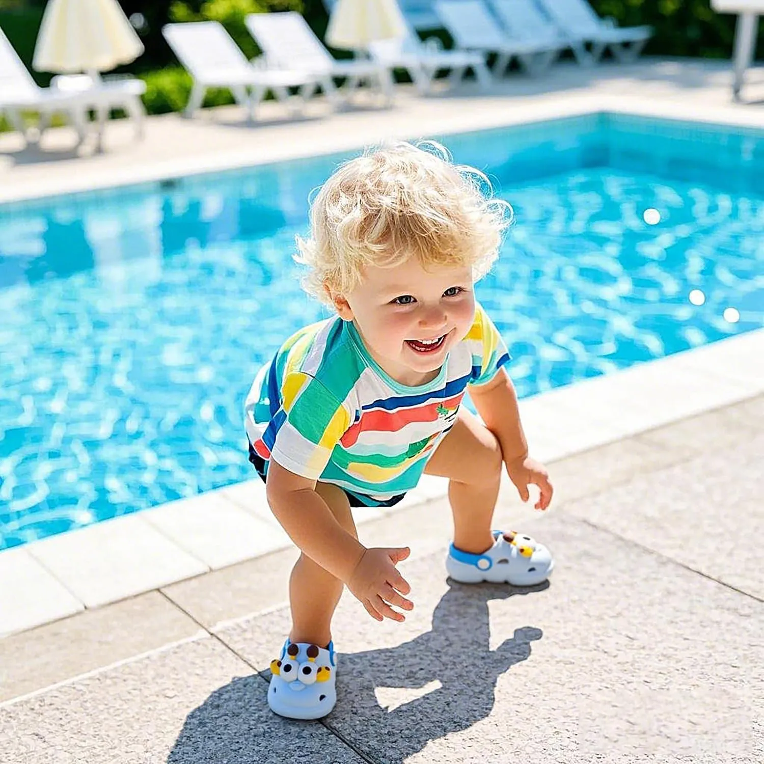 Toddler Sandals Baby Boys Girls Slip On Shoes Summer Breathable Quick-Dry Lightweight Slides Sandals Infant Outdoor Non-Slip Walking Shoes
