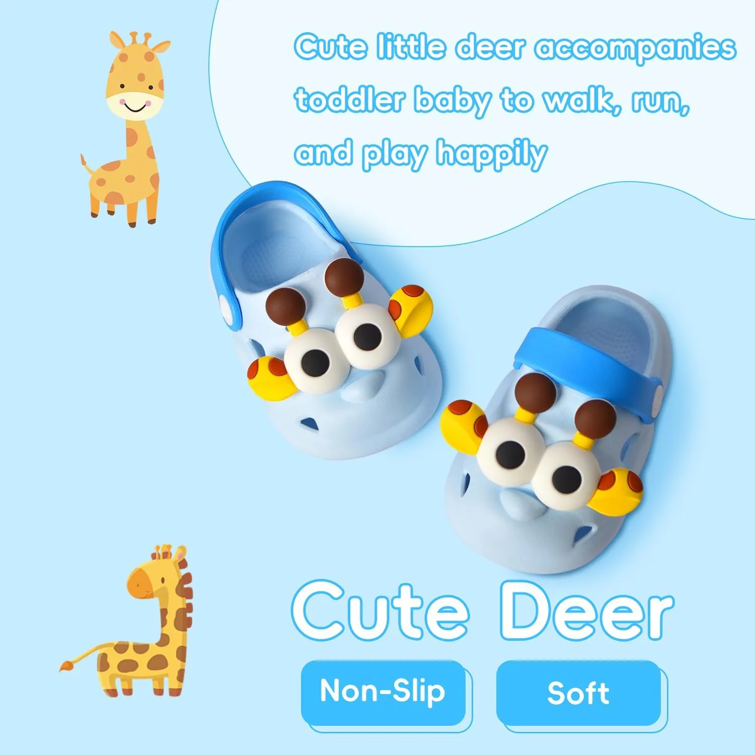 Toddler Sandals Baby Boys Girls Slip On Shoes Summer Breathable Quick-Dry Lightweight Slides Sandals Infant Outdoor Non-Slip Walking Shoes