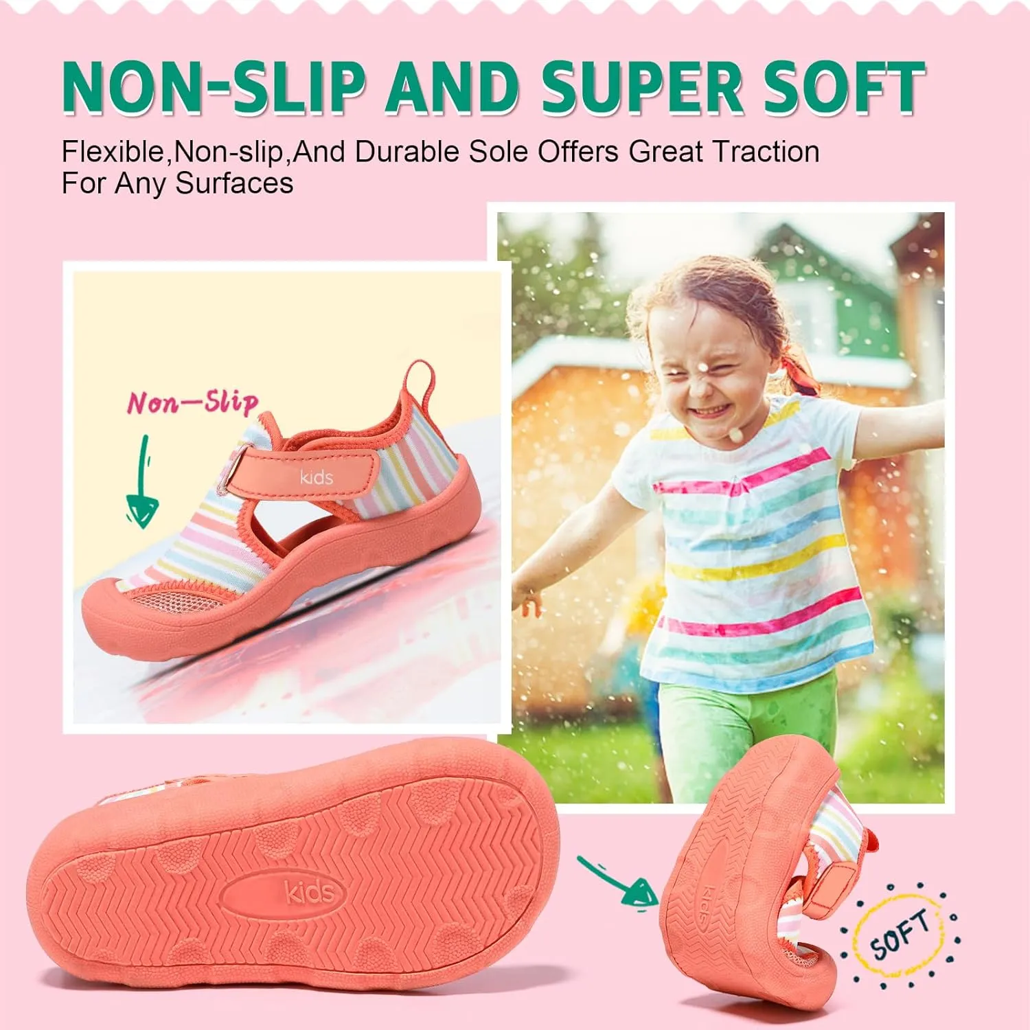Toddler Water Shoes Quick-Dry Cute Beach Swim Pool Shoes
