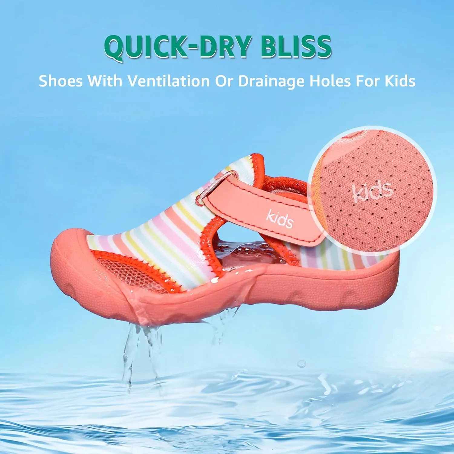 Toddler Water Shoes Quick-Dry Cute Beach Swim Pool Shoes