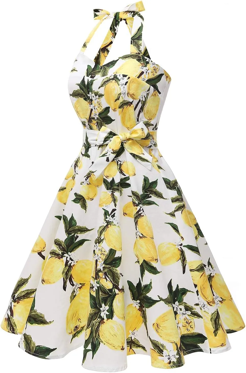 Topdress Women'sVintage Polka Audrey Dress 1950s Halter Retro Cocktail Dress