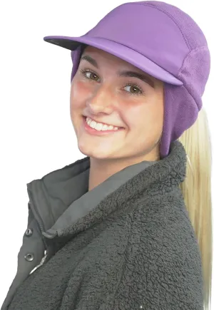 TrailHeads Ponytail Hat, Fleece Beanie for Women - Winter Hat with Visor - Warm Hats for Women, Running Hat, Winter Golf