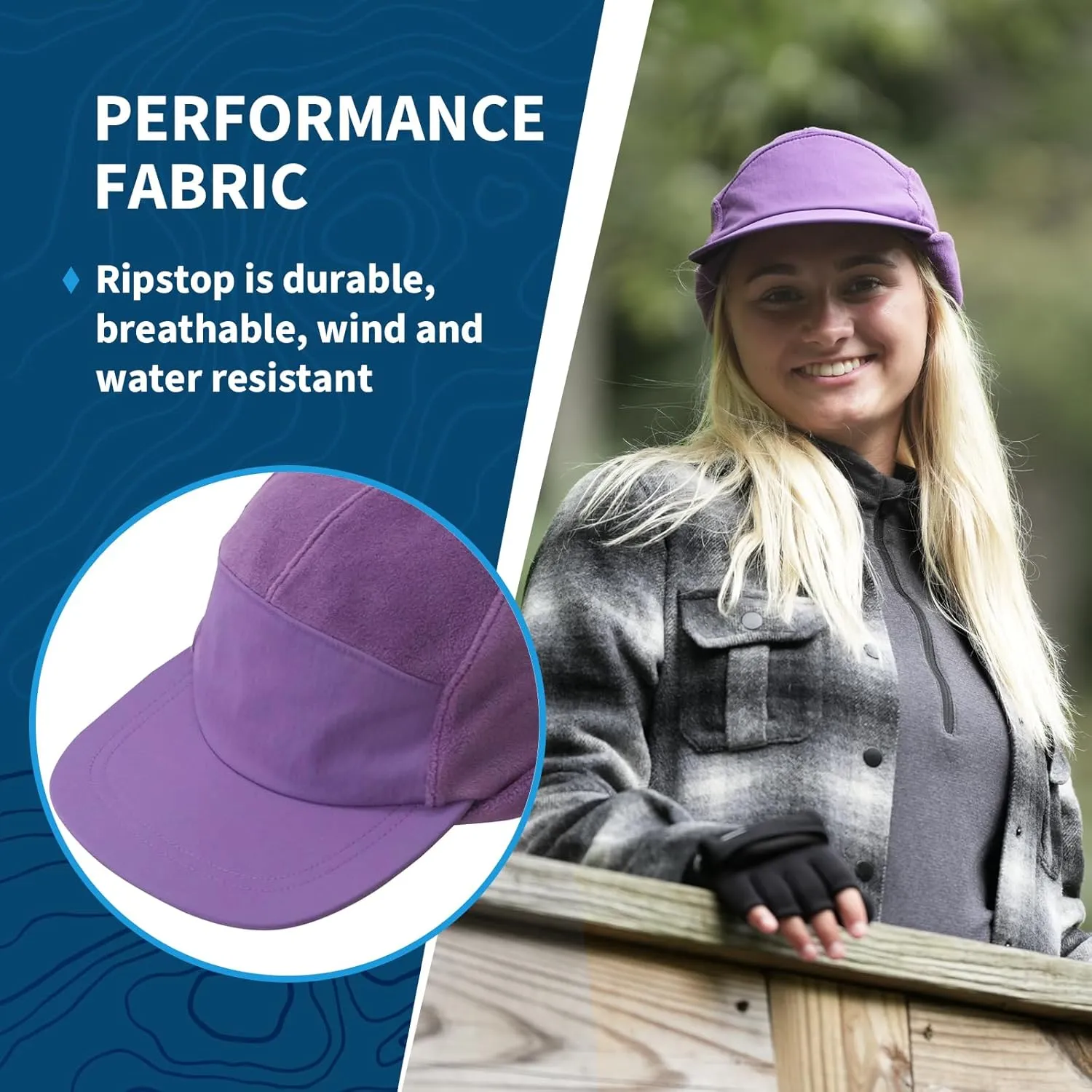 TrailHeads Ponytail Hat, Fleece Beanie for Women - Winter Hat with Visor - Warm Hats for Women, Running Hat, Winter Golf