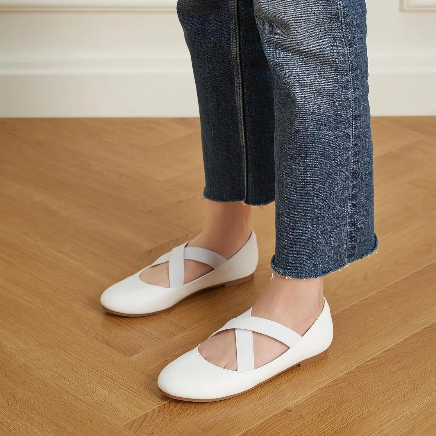 Trary Black Ballet Flats - Ankle Strap Mary Jane Shoes, Wide Width Women's Flats for Dressy Occasions