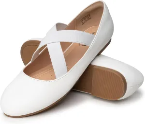 Trary Black Ballet Flats - Ankle Strap Mary Jane Shoes, Wide Width Women's Flats for Dressy Occasions